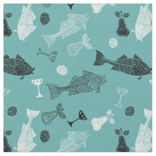 Fish & Fruit Fabric