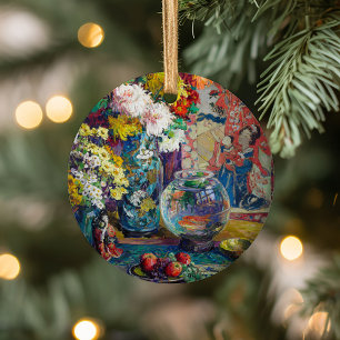Fish, Fruits, and Flowers   Kathryn E. Cherry Ceramic Ornament