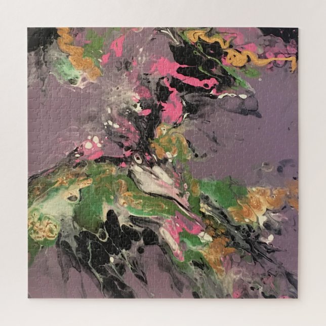 Fish Fry Acryilc Pour Canvas Painting Jigsaw Puzzle (Vertical)