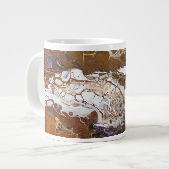 Fish Fry - Acrylic Pour designed for a mug. Large Coffee Mug (Front Left)