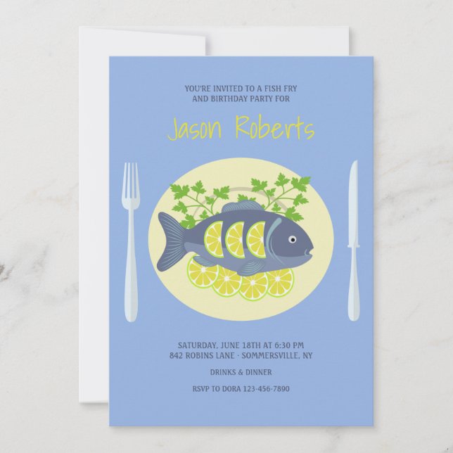 Fish Fry Dinner Party Invitations (Front)