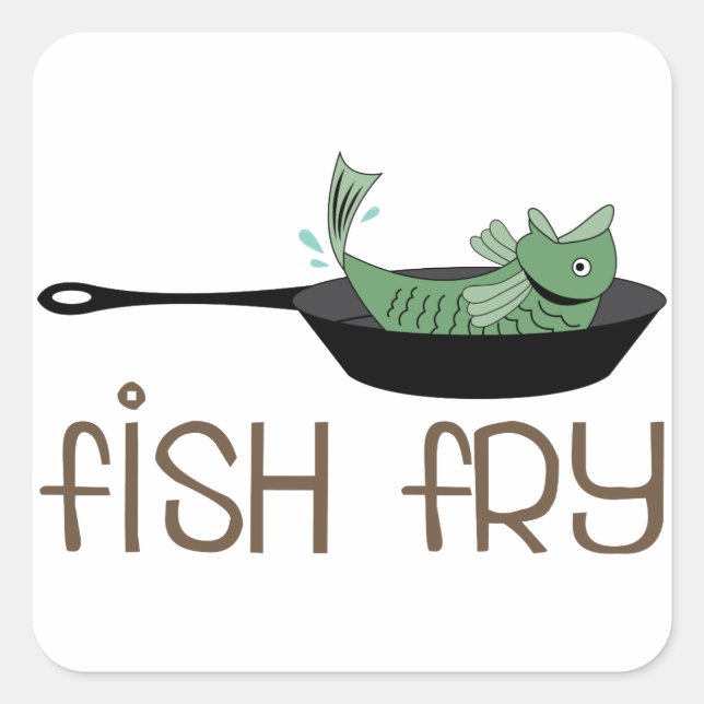 Fish Fry Square Sticker (Front)