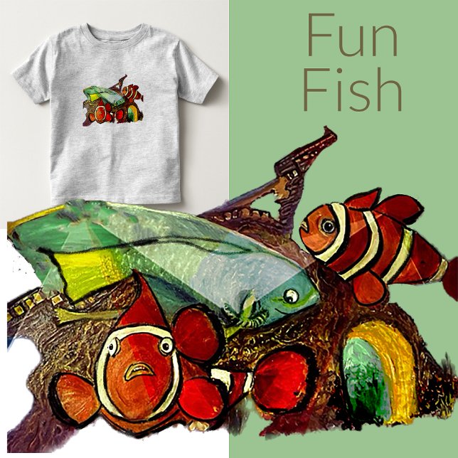 Fish Fun Acrylic MultiCreative Toddler T-Shirt (Creator Uploaded)