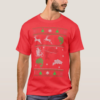Fish Funny Christmas Snow Pine Tree Fishing Dad Mo T-Shirt