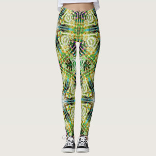Fish glow sandy texture kaleidoscope aged green of leggings