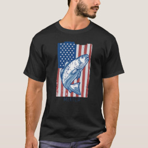 Fish Graphic Usa 4th Of July Patriotic American T-Shirt