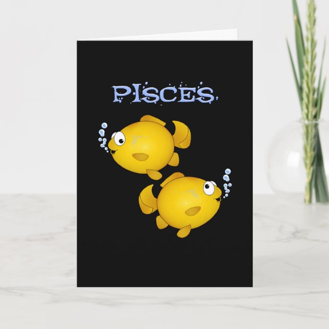 Fish happy birthday Pisces card (Front)