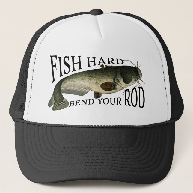 Fish Hard Catfish Trucker Hat (Front)