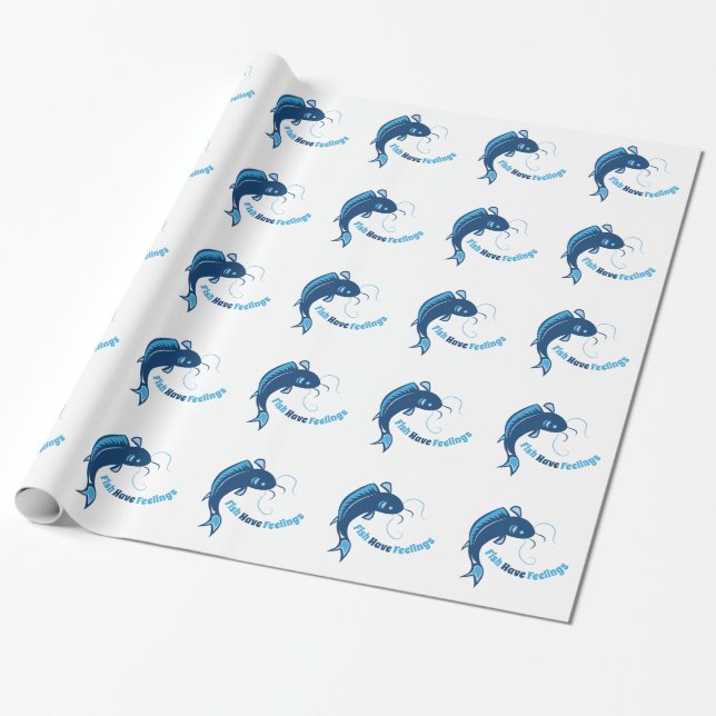 Fish Have Feelings Wrapping Paper (Unrolled)