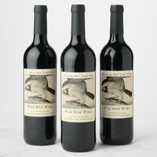 Fish Hawk, Osprey, from Audubon's Birds of America Wine Label