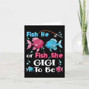 Fish He Or Fish She Gender Reveal Family Matching Card