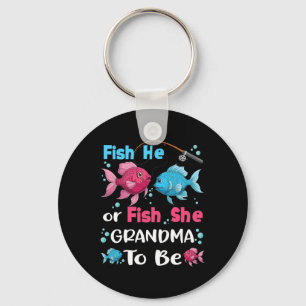Fish He Or Fish She Gender Reveal Family Matching Key Ring