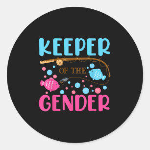 Fish He Or Fish She Gender Reveal Keeper Of The Ge Classic Round Sticker