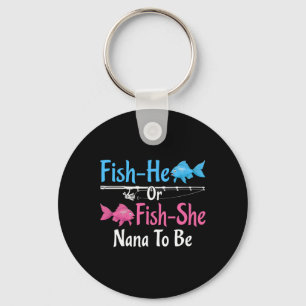 Fish-he Or Fish-she Nana To Be Gender Reveal Key Ring