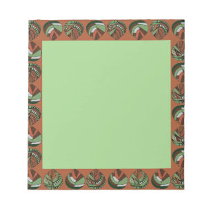 Fish Head Leaves Lilac White Black Notepad
