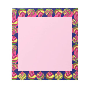 Fish Head Leaves Yellow Magenta Green Notepad