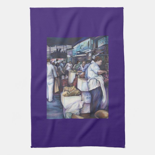 Fish Head Soup, Singapore Tea Towel (Vertical)