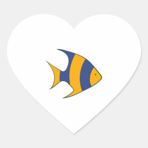 fish heart sticker