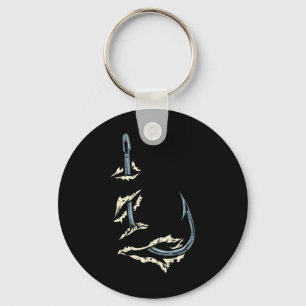 Fish Hook Cool Fishing Fisher Fisherman Angler Men Key Ring
