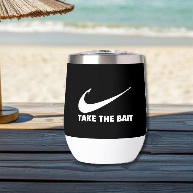 Fish Hook-Fisherman Core-Take the Bait-Black (Fish Hook-Take the Bait- Fisherman Core-Gift For Him-small Tumbler-black)