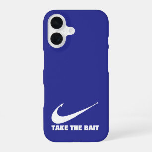 Fish Hook-Fisherman Core-Take the Bait-Deep Blue iPhone 16 Case