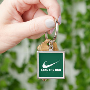 Fish Hook-Fisherman Core-Take the Bait-Green Key Ring