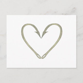 Fish Hook Heart Postcard