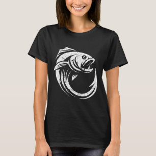 Fish Hook Minimal Artwork Angler's Simple Line Fis T-Shirt