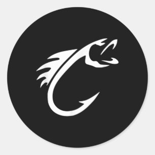 Fish Hook - Reel Life Fishing Classic Round Sticker