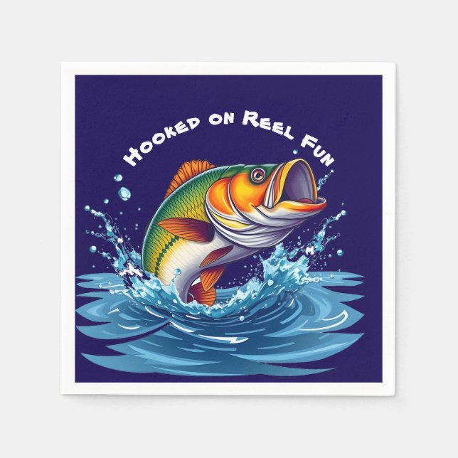 Fish-Hooked on Reel Fun Napkin (Front)
