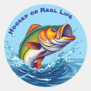 Fish-Hooked on Reel Life Classic Round Sticker