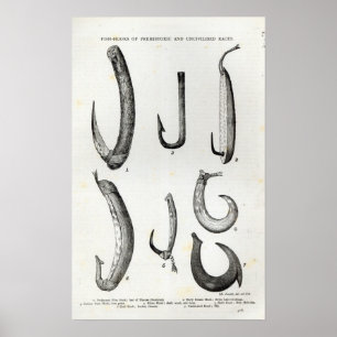 Fish-hooks of Prehistoric and Uncivilised Poster
