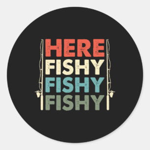Fish Hunting Fishing Fishrod Fisherman Classic Round Sticker