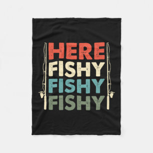Fish Hunting Fishing Fishrod Fisherman Fleece Blanket