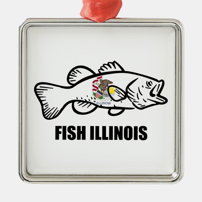 Fish Illinois Bass Metal Ornament (Front)