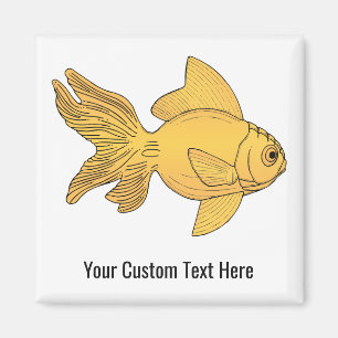 Fish illustration custom text magnet