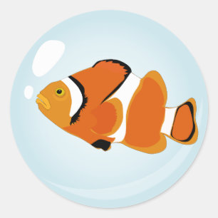 Fish in a  Bubble Classic Round Sticker
