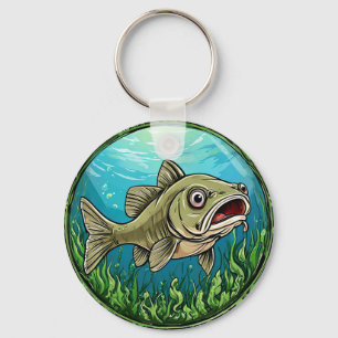 Fish in an Underwater Scene Key Ring