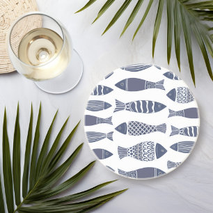 Fish in Blue & White Coaster