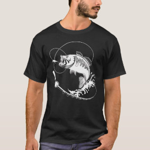 Fish In Fishing Rod Retro Reel Cool Dad Fishing  T T-Shirt