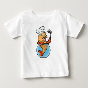Fish in Glass as Cook with Soup spoon Baby T-Shirt