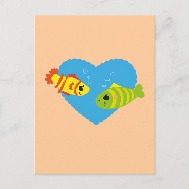 Fish in Love Postcard (Front)