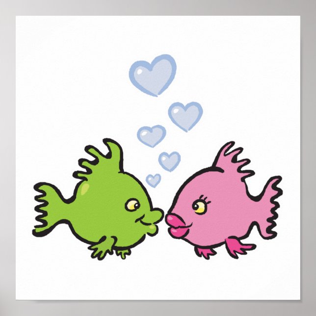 fish in love valentine poster (Front)
