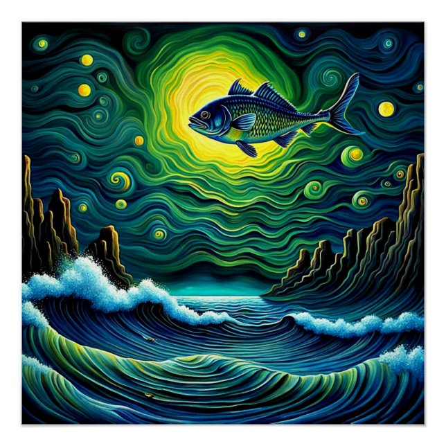Fish in Moonlight Poster (Front)