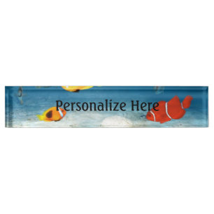 Fish In The Ocean Desk Name Plate