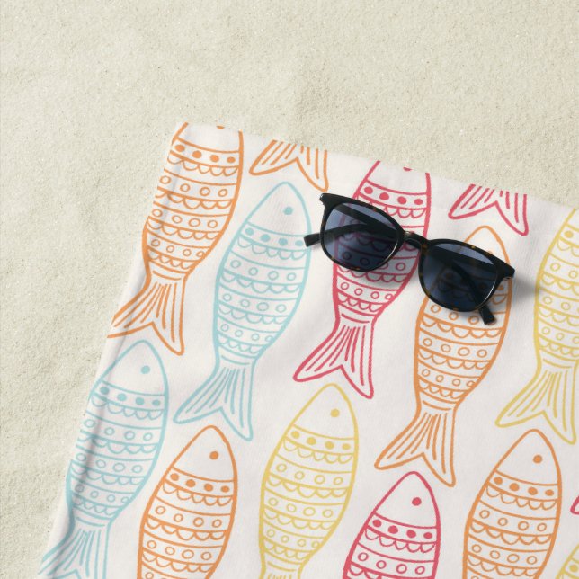 Fish in the ocean summer  beach towel (In Situ)