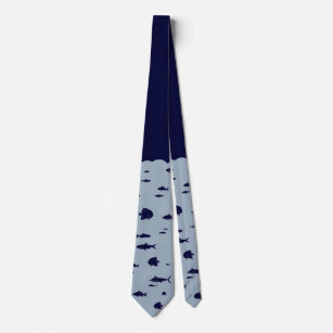 fish in the sea fishing tie double sided