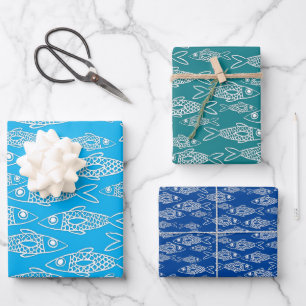 Fish in The Sea Pisces Wrapping Paper Sheet