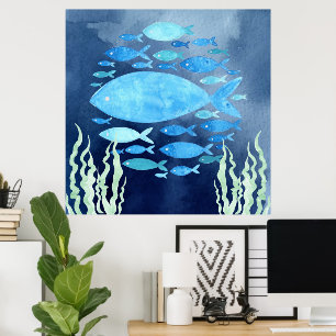 Fish In The Sea Stretched Canvas Print