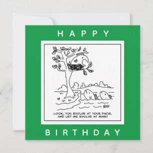 Fish is in a messed up a tree cartoon card